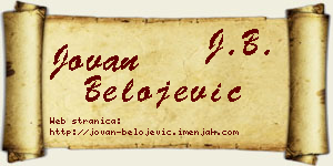 Jovan Belojević vizit kartica